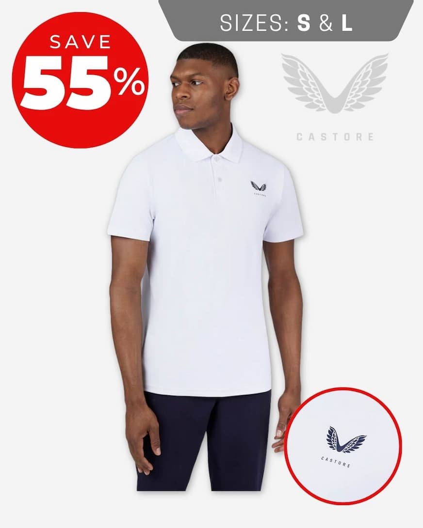 Castore Mens Golf Mainline Essential Lightweight Breathable Polo Shirt