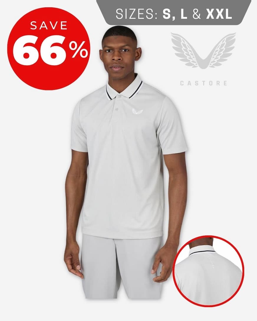 Castore Golf Performance Tipped Breathable Lightweight Polo Shirt