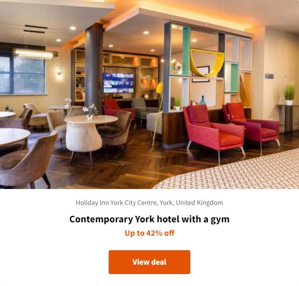 Contemporary York hotel with a gym