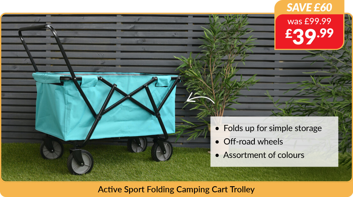 Active sport folding camping cart trolley. Save £60 - was £99.99 now £29.99