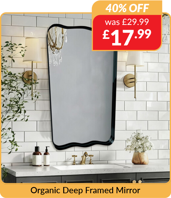 Organic deep framed mirror. 40% off - was £29.99 now £17.99