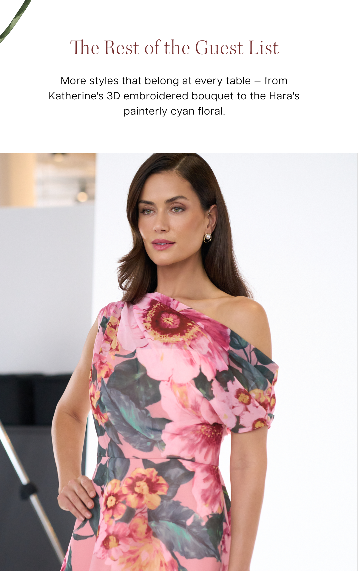 The Rest of the Guest List | More styles that belong at every table — from Katherine's 3D embroidered bouquet to the Hara's painterly cyan floral.