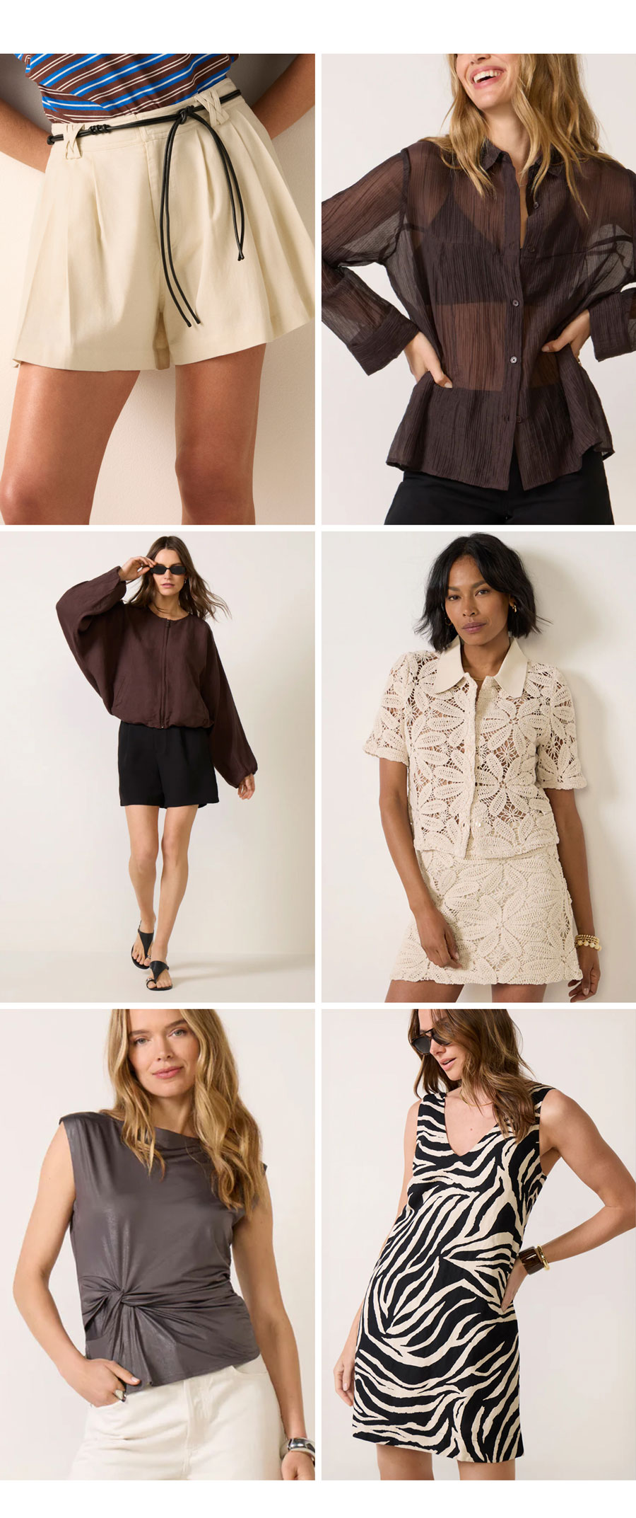 Grid of images of great nigh-out looks.