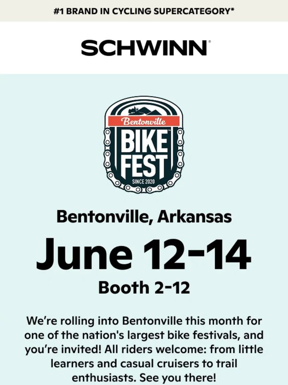 Schwinn is heading back to Bentonville Bike Fest