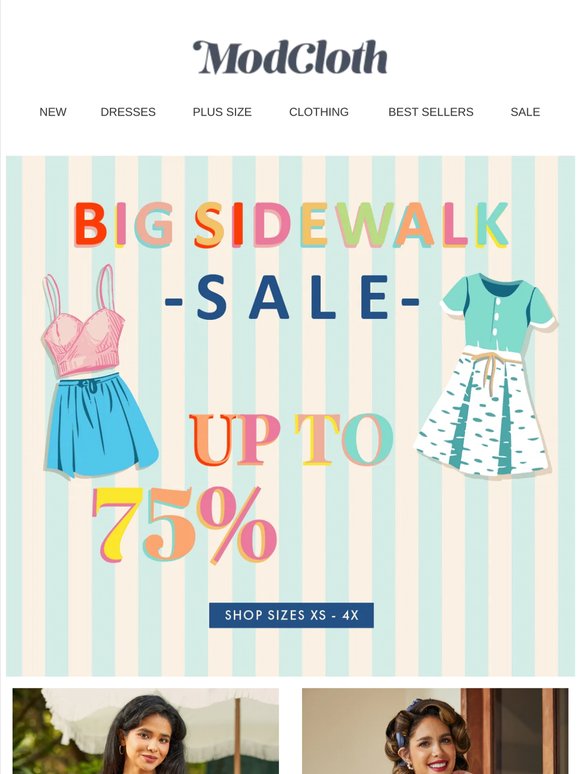 Sidewalk Sale Part 2: Up to 75% Off