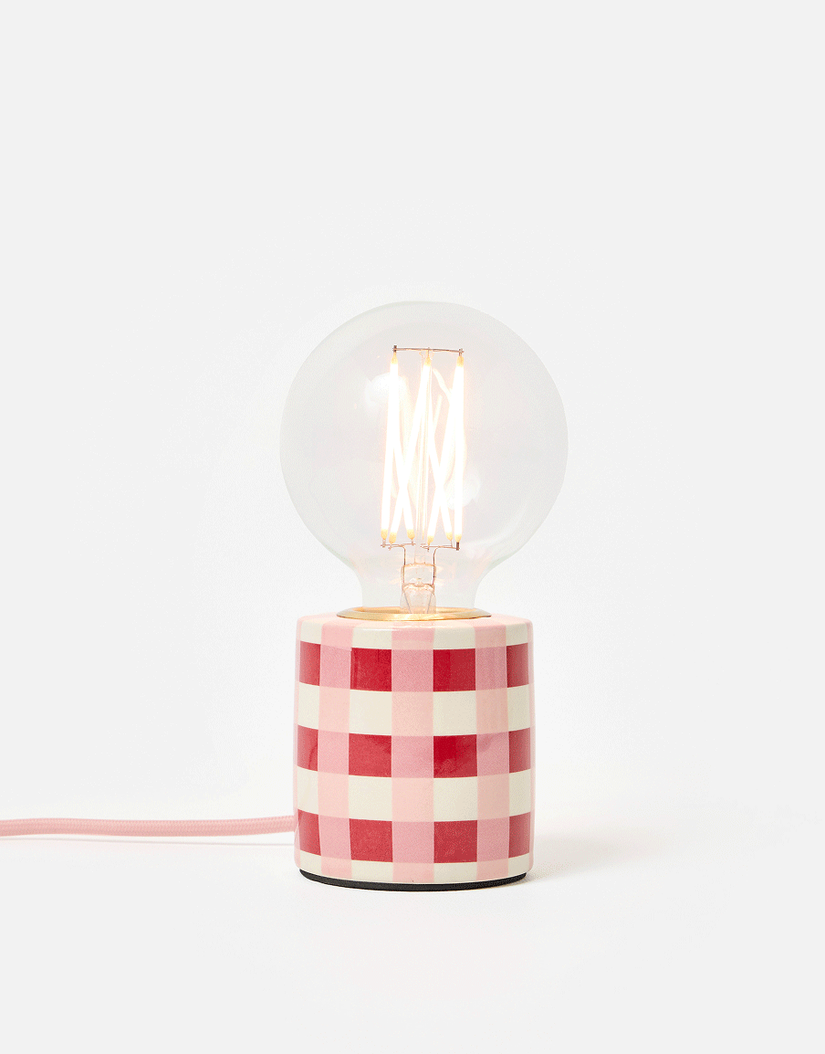 Rasa Checked Ceramic Desk & Table Lamp Base