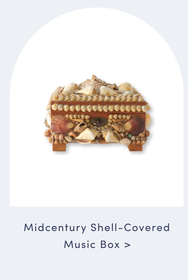 Midcentury Shell Covered Music Box