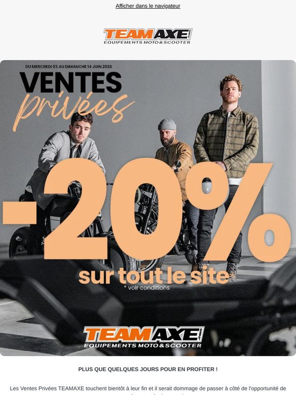 ⏳ Fin des Ventes Privées : plus que quelques jours !