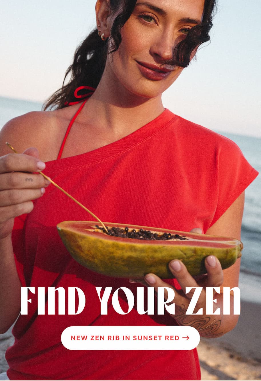 [ NEW ZEN RIB IN SUNSET RED ]