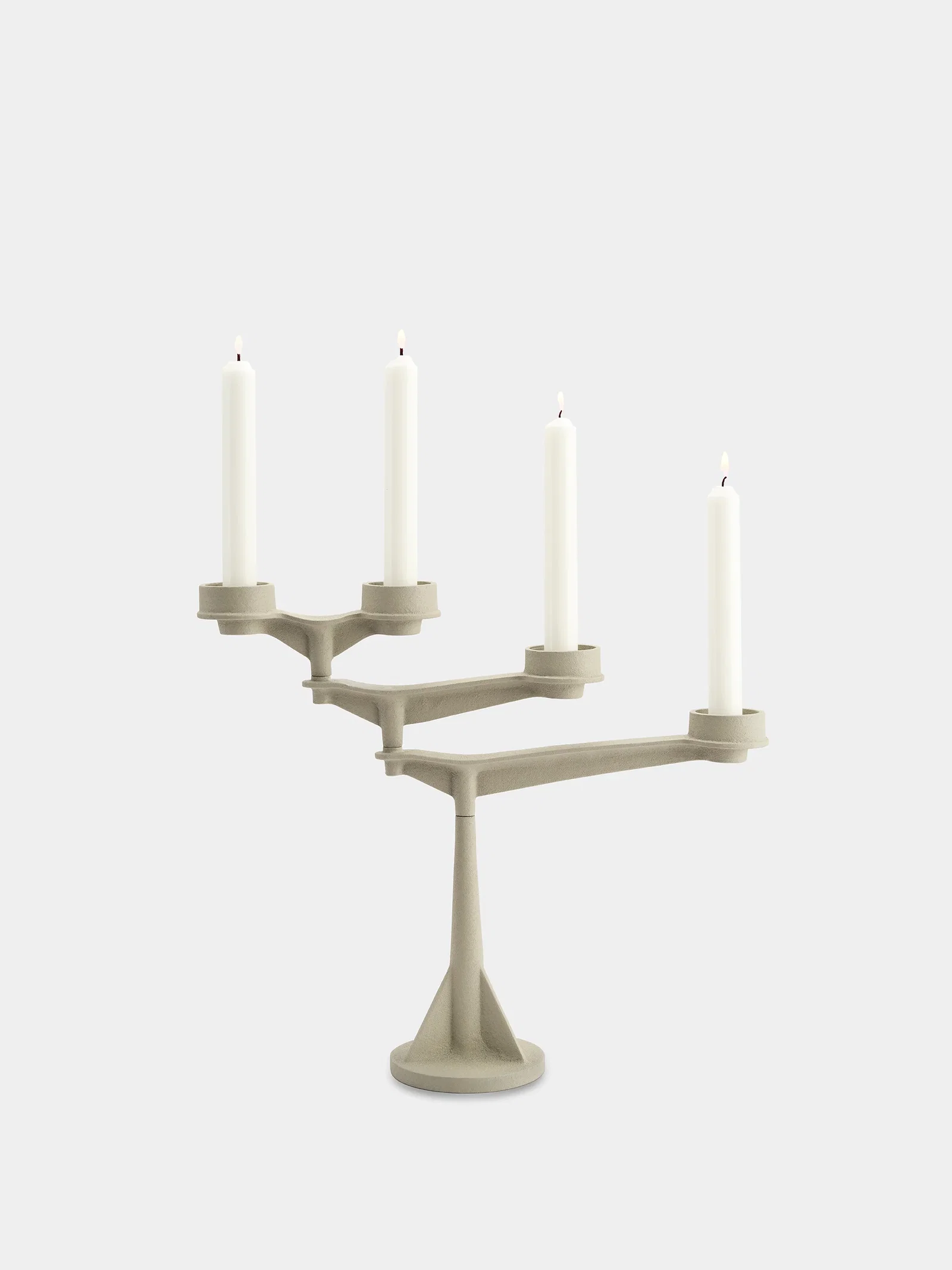 Image of Spin Mini Candelabra | Matt Putty Cast Iron