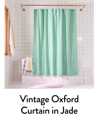 Vintage Oxford Curtain in Jade