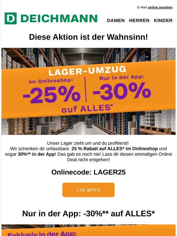 Lager-Umzug: -30 % auf ALLES