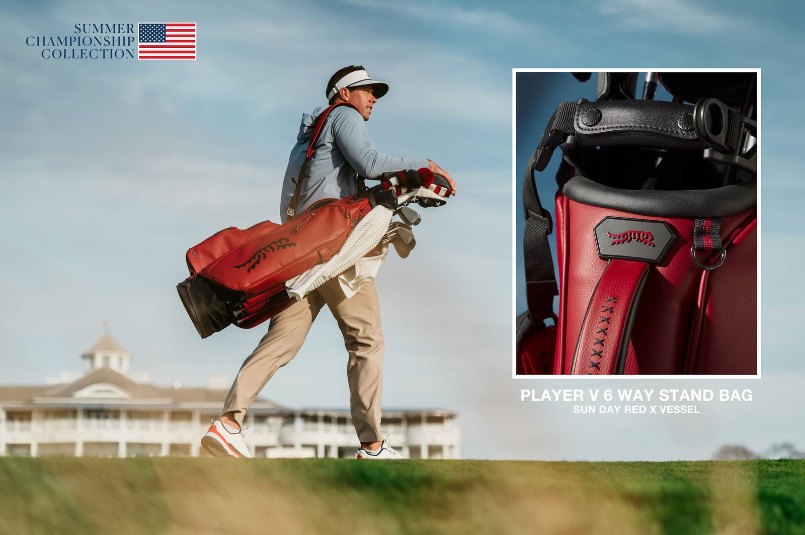 Player V 6 Way Stand Bag On Course