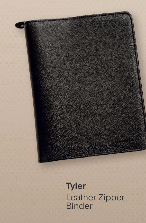 Tyler - Leather Zipper Binder.