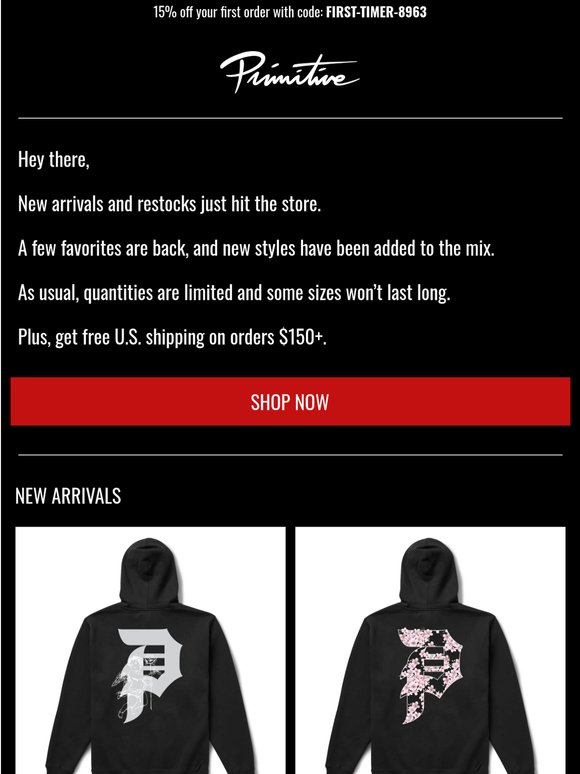 New Arrivals + Restocks