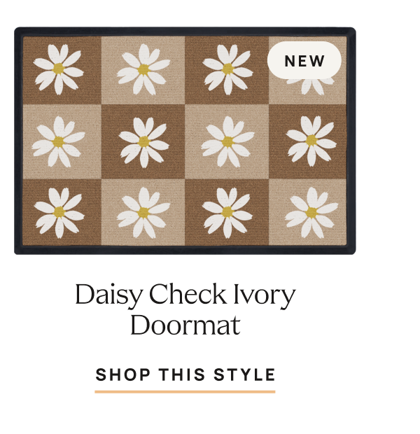 Daisy Check Ivory Doormat