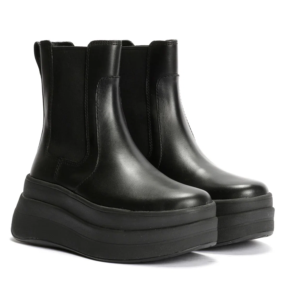Image of FitFlop F-Mode Leather Women's Black Boots