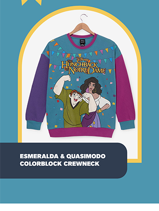 Esmeralda and Quasimodo Colorblock Crewneck