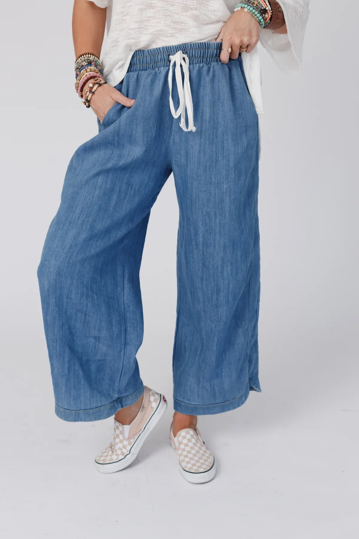 Image of So Comfy Wide Leg Denim Pant - Denim