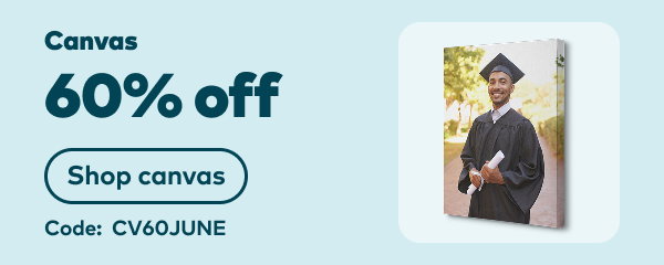 60% off Canvas prints. Code: CV60JUNE. Shop now.