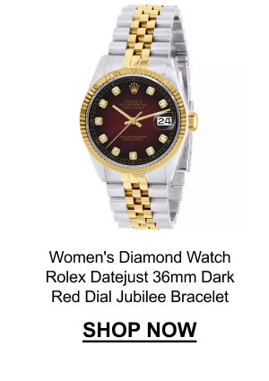 Women's Diamond Watch Rolex Datejust | 36mm | Dark Red Dial | Jubilee Bracelet