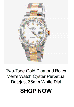 Two-Tone Gold | Diamond Rolex Men's Watch | Oyster Perpetual Datejust | 36mm | White Dial