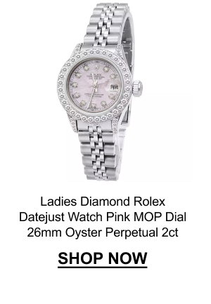 Ladies Diamond Rolex Datejust Watch Pink MOP Dial 26mm Oyster Perpetual 2ct