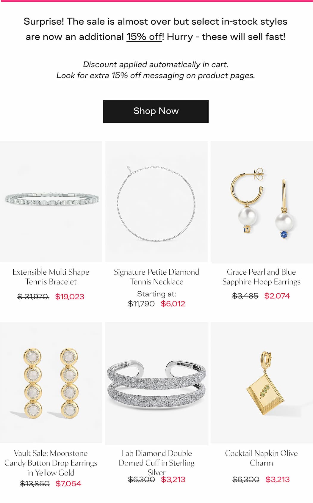 select rings necklaces earrings and bracelets on extra sale