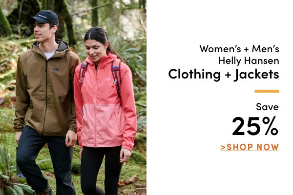 Women's + Men's Helly Hansen Clothing + Jackets Save 25%