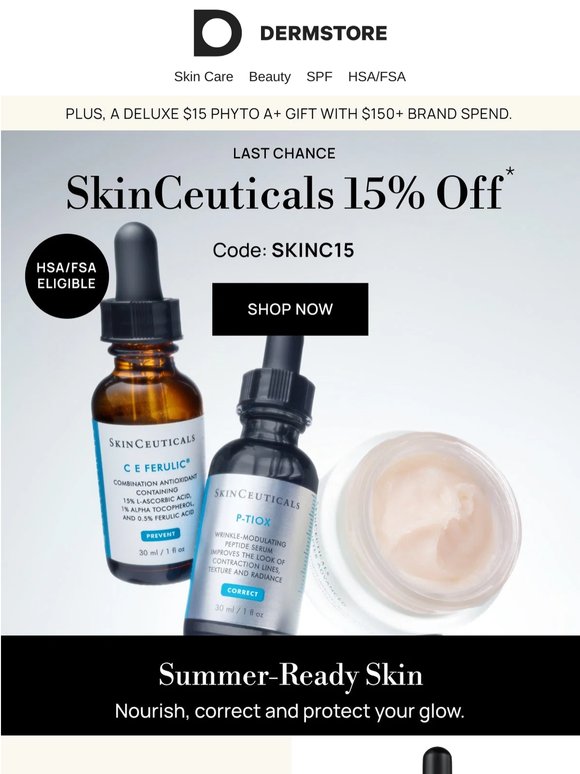 Last Chance: Save 15% on SkinCeuticals