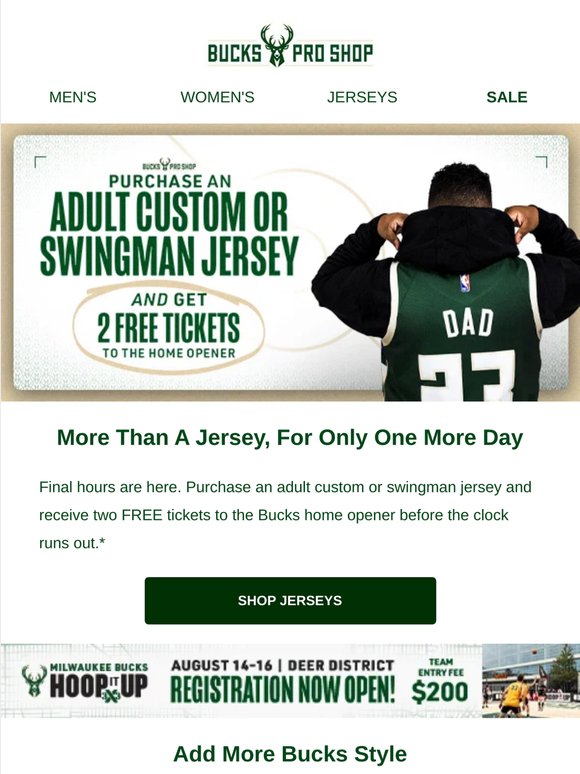 Final Hours To Buy A Swingman Jersey, Get 2 Tickets Free