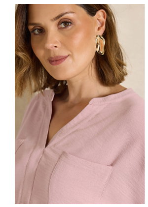 EVANS Curve Rose Pink Overhead Utility Shirt