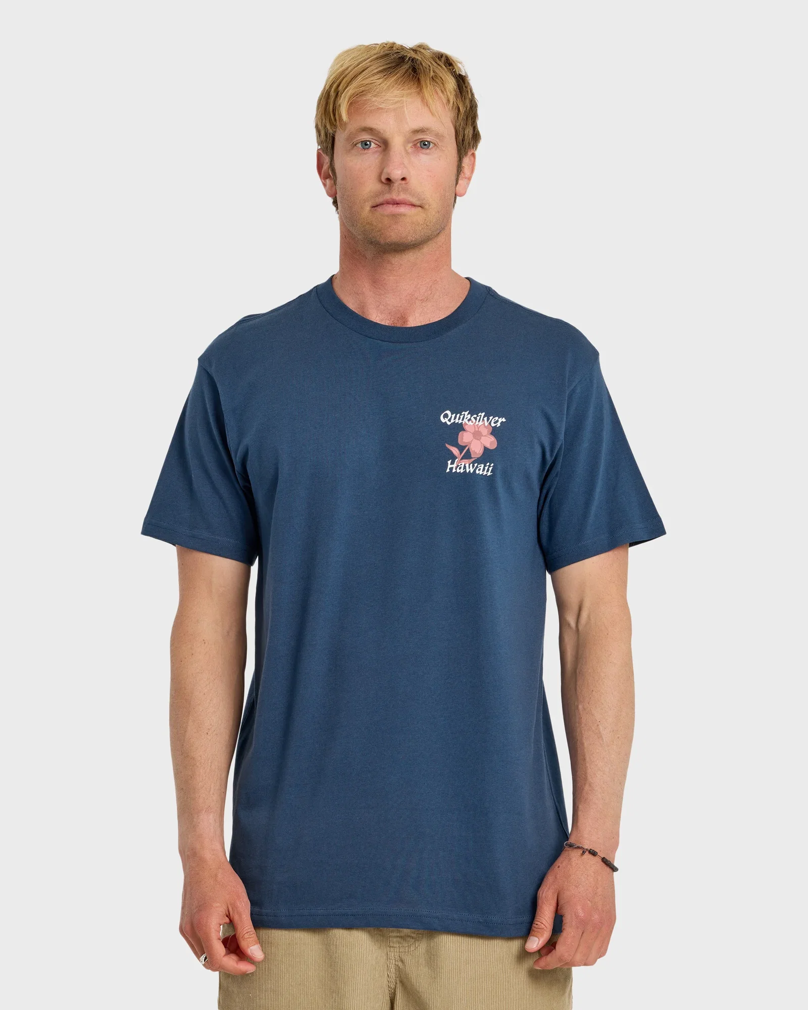 Image of HI Floral Script Short Sleeve T-Shirt - Dark Denim