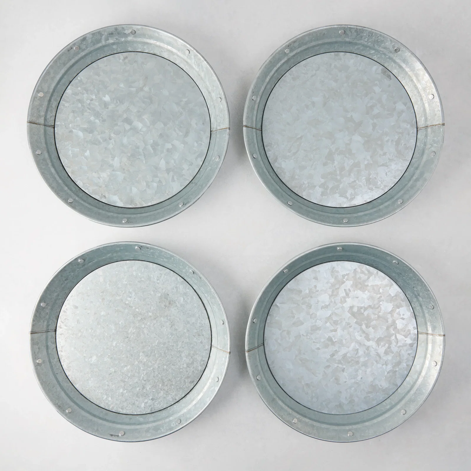 Image of Galvanized Metal Plates, set of 4