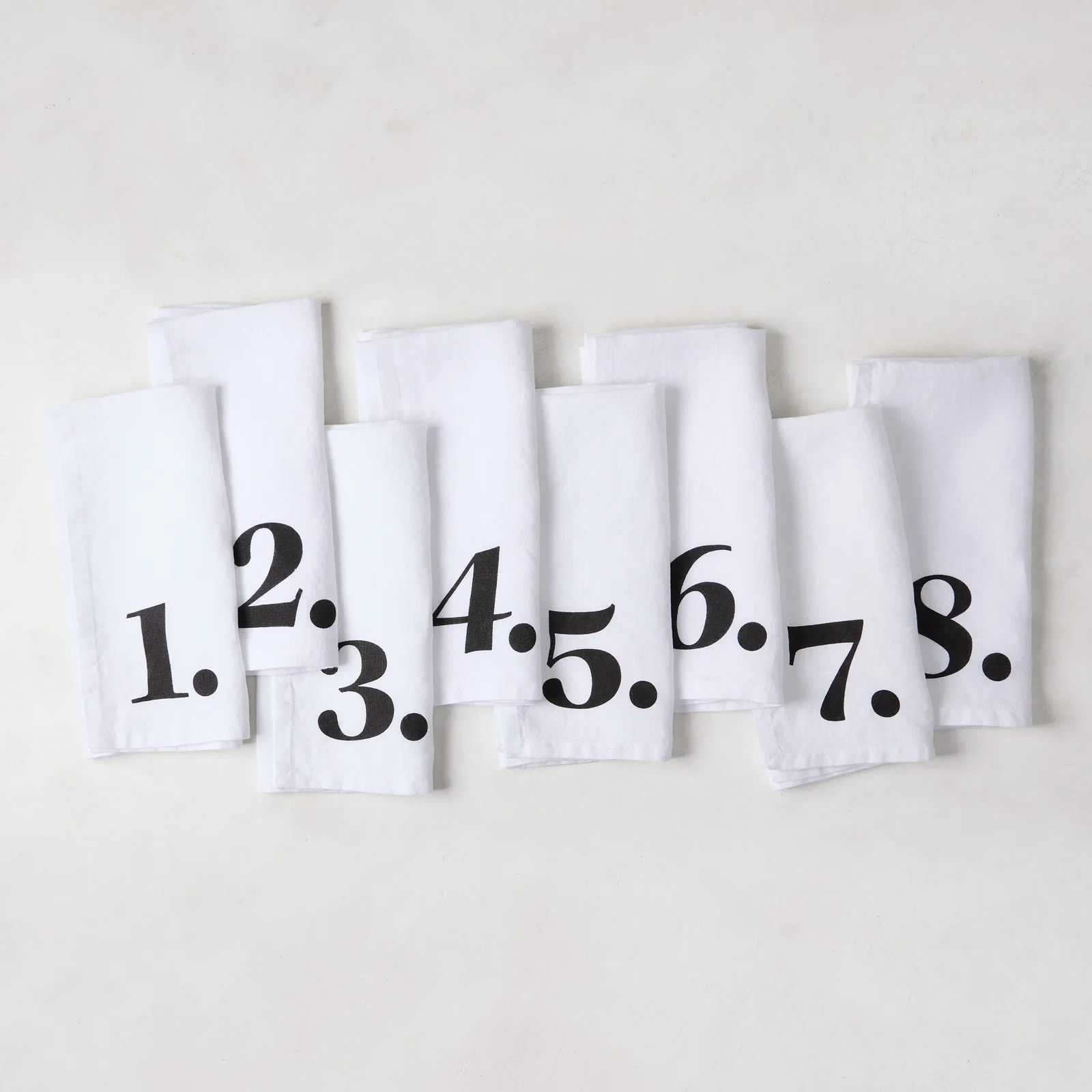 Image of Diane Keaton + Hudson Grace White Linen Numeric Napkins, Set of 8