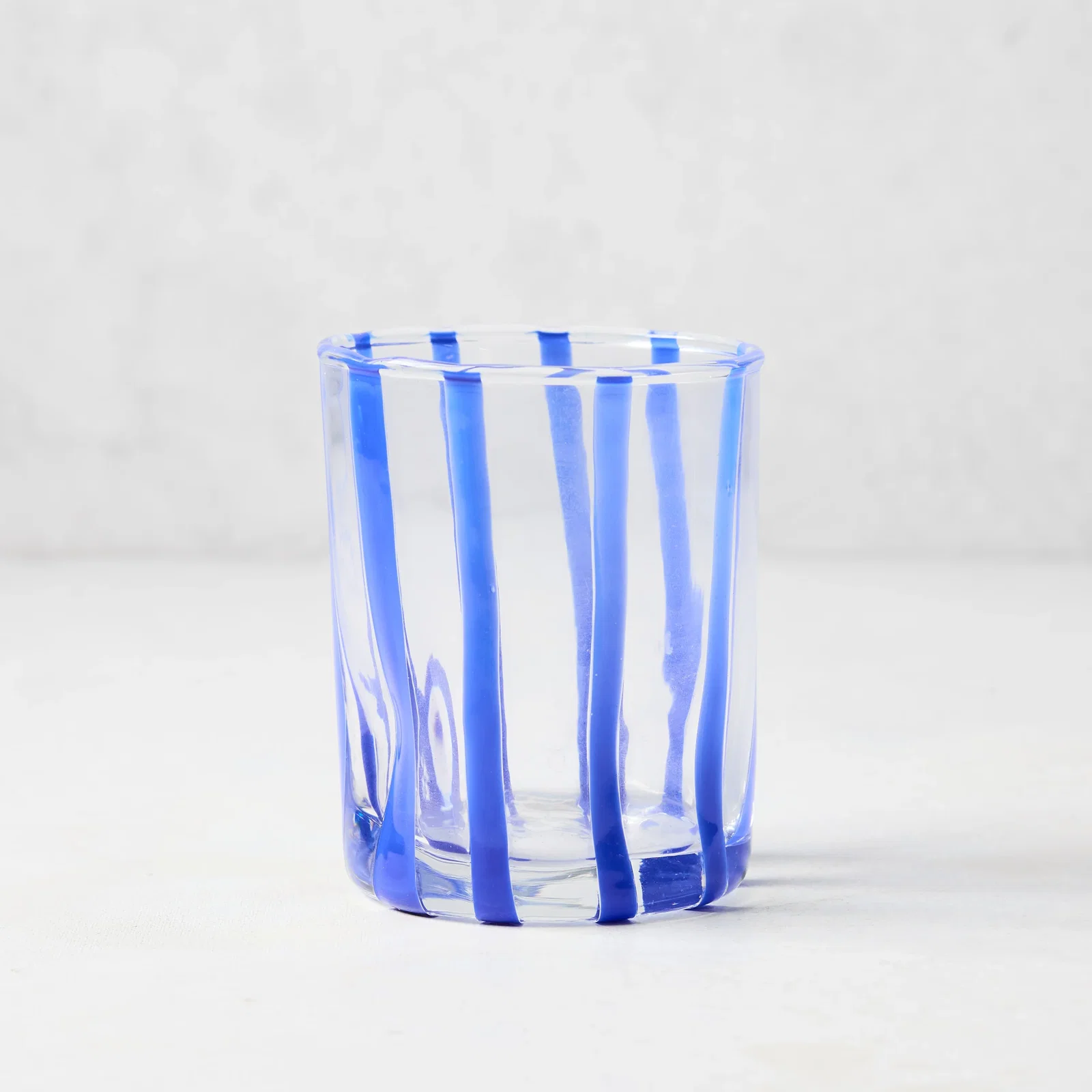 Image of Dark Blue Stripe Double Old Fashioned Glass