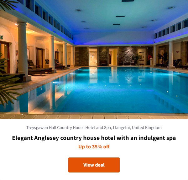 Elegant Anglesey country house hotel with an indulgent spa