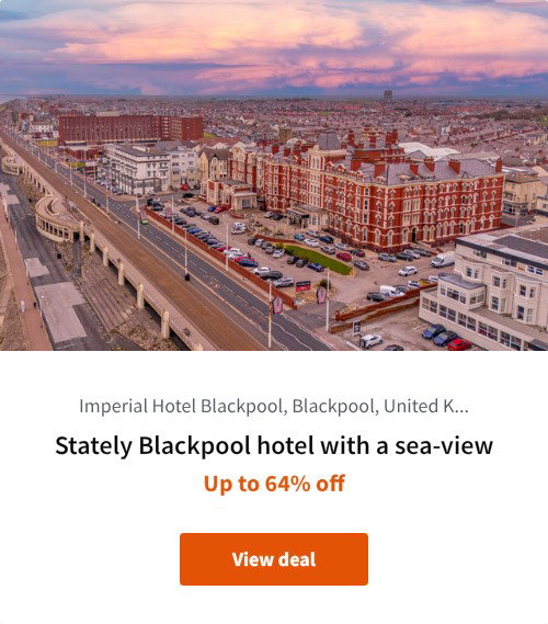 Stately Blackpool hotel with a sea-view