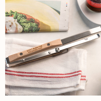Personalised Wooden Folding BBQ Tongs For Him