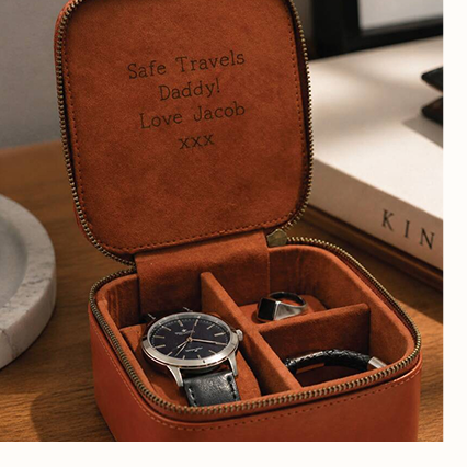 Personalised Men's Travel Watch And Jewellery Case