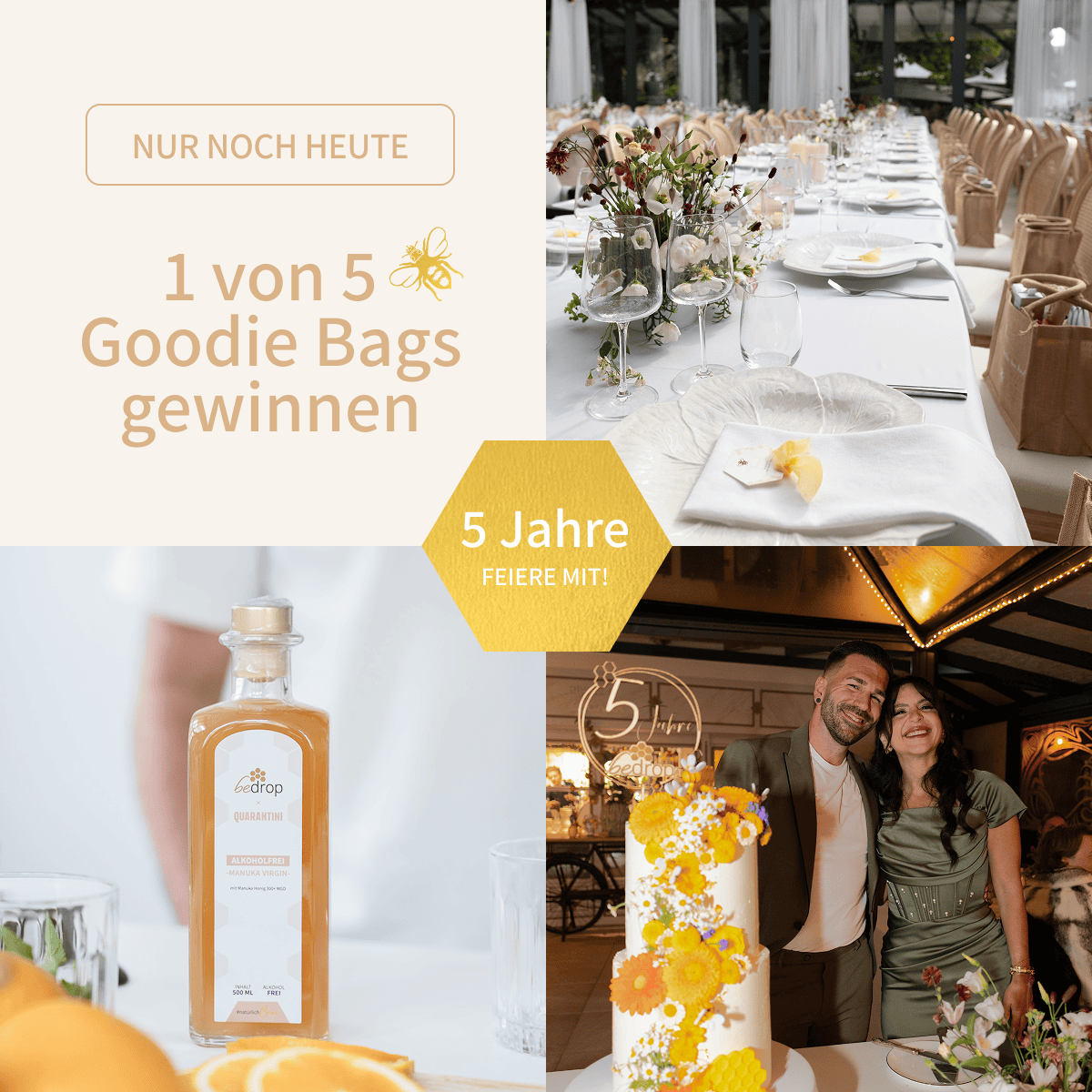 5 Jahre bedrop - Nur noch heute 1 von 5 Goodie Bags sichern