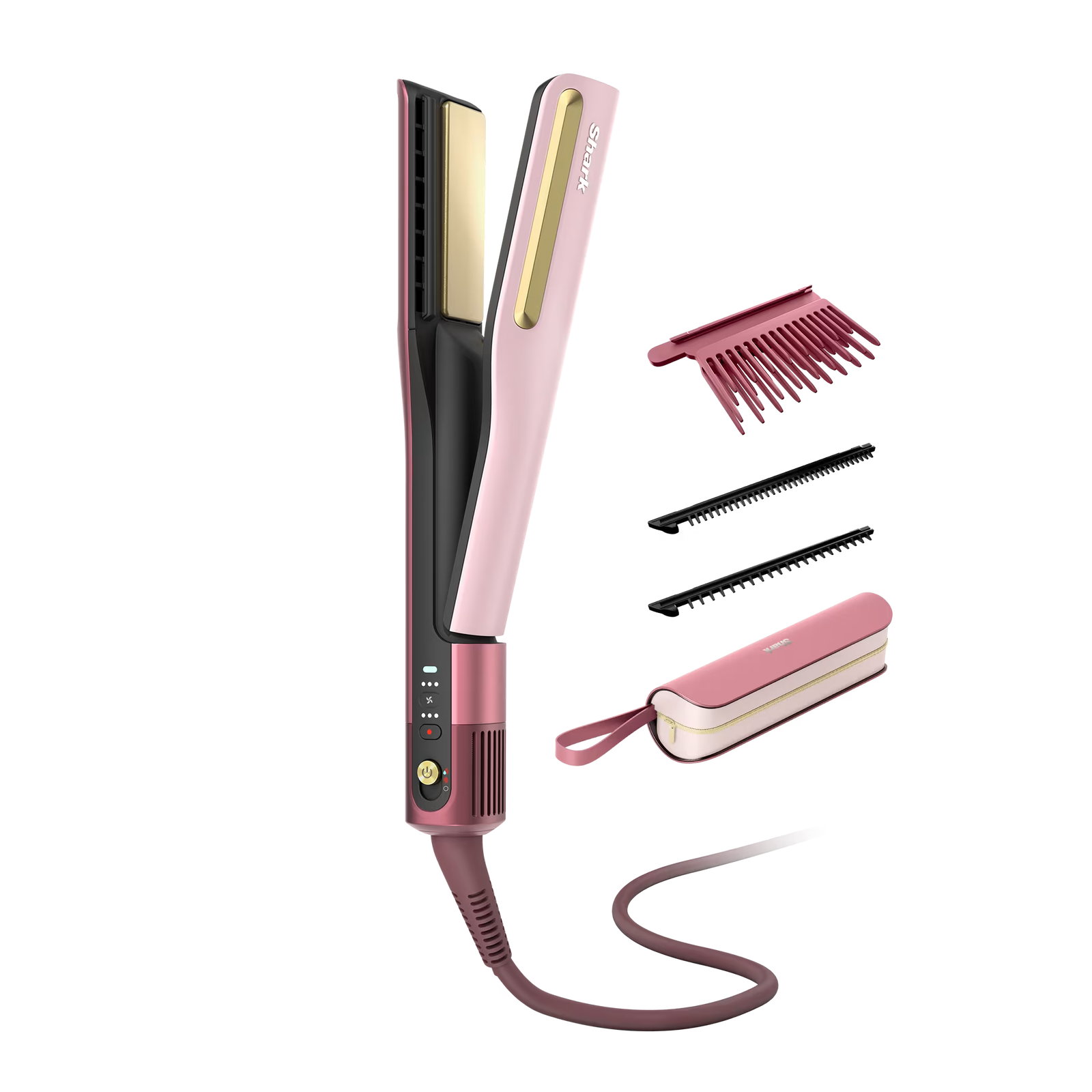 Shark SilkiPro Hair Straightener & Dryer-Rose Petal HT401UKPK