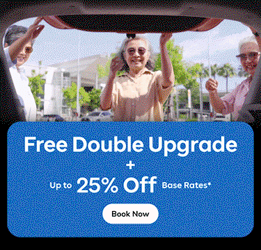 Free Double Upgrade + Up To 25% Off Base Rates* | Book Now