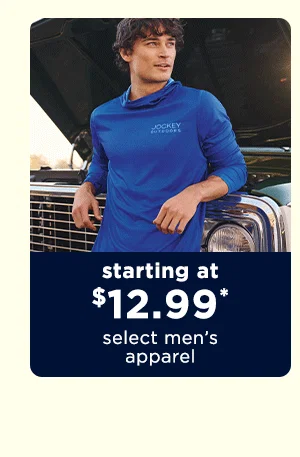 starting at $12.99 men's apparel