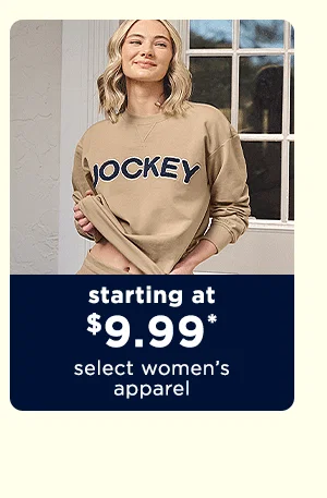 starting at $9.99 women's apparel