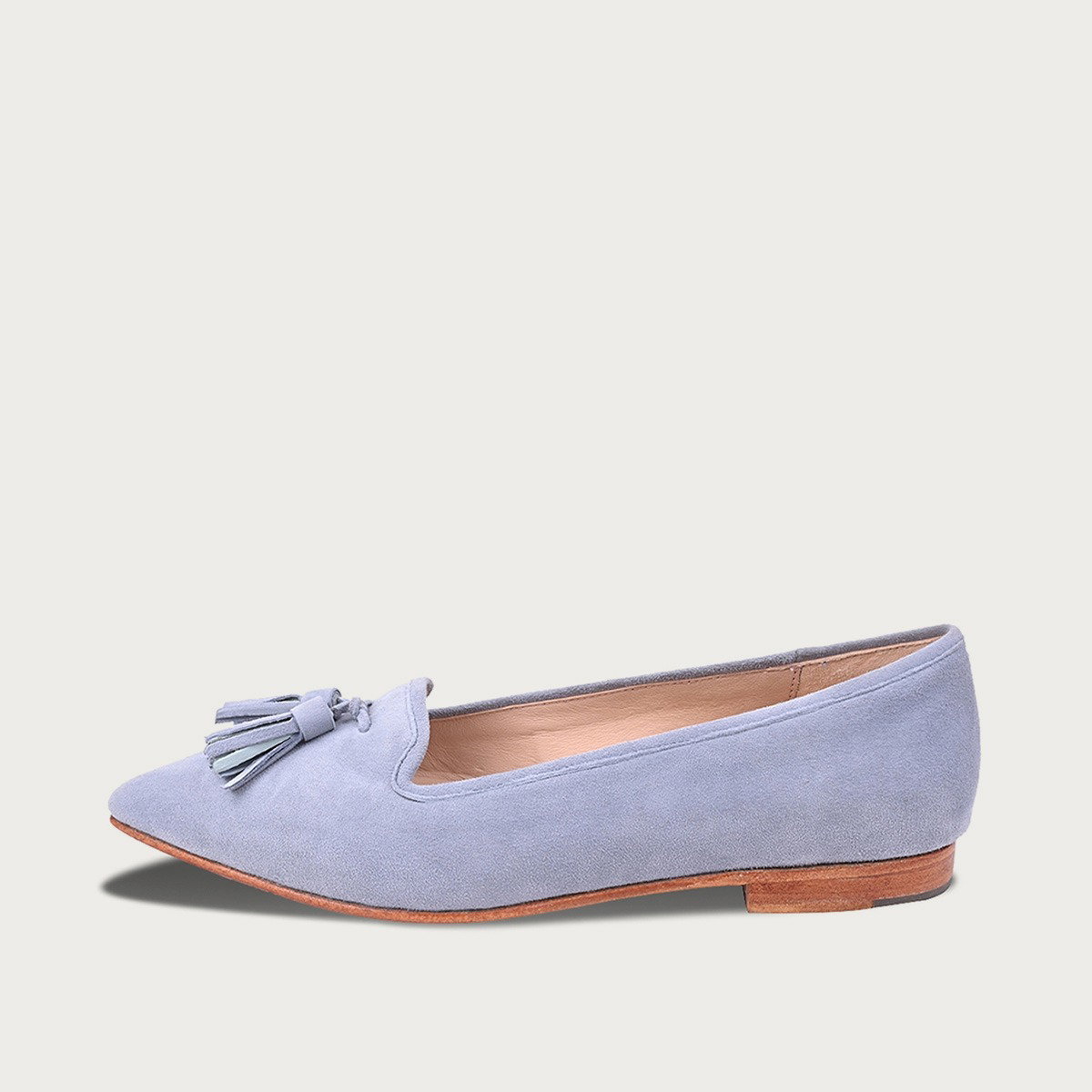 MARLA Blau Ballerina aus Leder mit leichtem Einsteig, flexibler Sohle und Memory Foam Innensohle