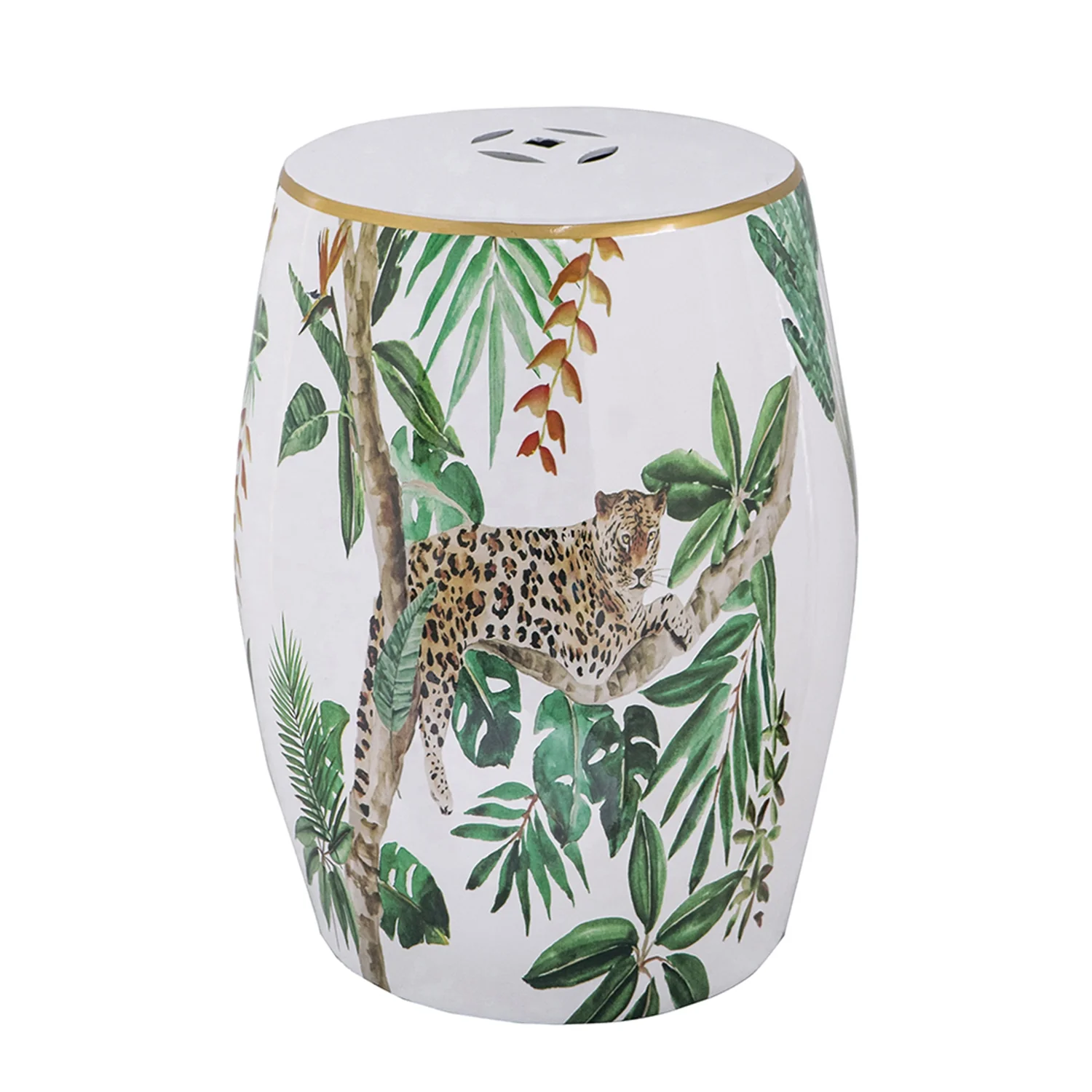 Image of Jungle Ceramic Accent Garden Stool