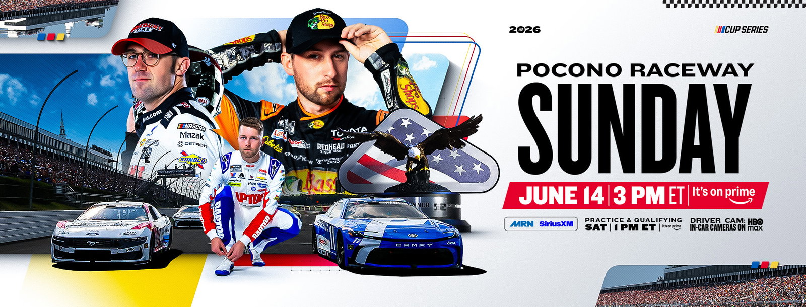 Great American Gataway 400 presented by VISITPA | JUNE 14 | 3:00 PM ET | Prime, MRN , SiriusXM, HBO Max