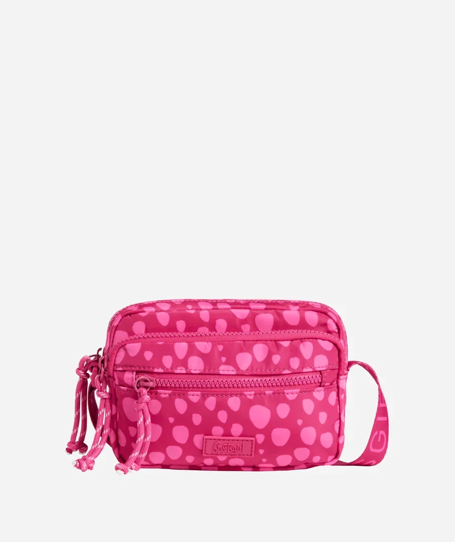 NORA NYLON CROSSBODY CAMERA BAG - PINK PRINT
