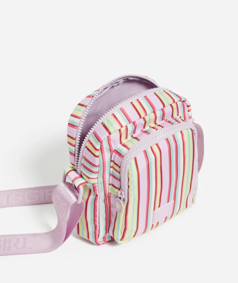MAYA NYLON CROSSBODY BAG - LILAC STRIPE